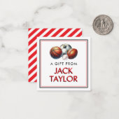 Watercolorsportjongens Gepersonaliseerd cadeau-enc Notitiekaartje (Voorkant / Achterkant in situ)