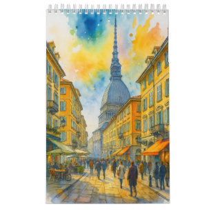 Watercolorsteden van de wereld 2026 Reis Kunst  Kalender