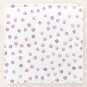 Watercolorstippen, roze geometrische achtergrond. glazen onderzetter