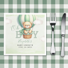WatercolorTeddy Bear Baby Shower Boy Party Servet
