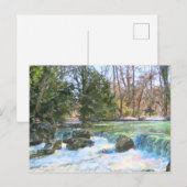 Watercolorverf van Eisbachstroom in München. Briefkaart (Voorkant / Achterkant)