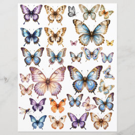 WatercolorVlinder set voor fussy cut