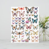 WatercolorVlinder set voor fussy cut (Staand voorkant)