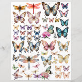 WatercolorVlinder set voor fussy cut (Voorkant)