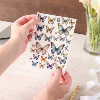 WatercolorVlinder set voor fussy cut Vellum Uitnodigingen