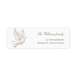 watercolorwhite pink dove  etiket