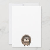 WatercolorWoodland Animal Hedgehog Baby shower Kaart (Achterkant)