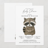 WatercolorWoodland Animal Raccoon Baby shower Kaart (Voorkant / Achterkant)