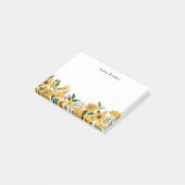 WatercolorYellow Flowers aangepaste tekst Post-it® Notes (Schuin)