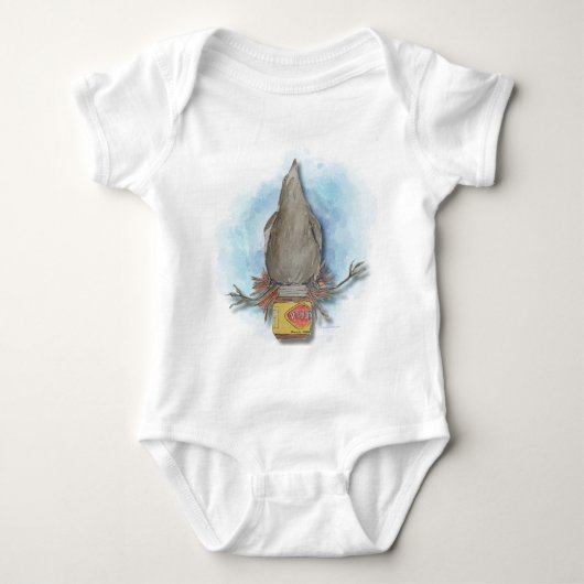 Watercolour Australian magpie baby body suit Romper (Voorkant)