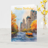 Watercolour Autumn in New York Kaart (Gele Bloem)