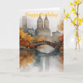 Watercolour Autumn in New York Kaart (Gele Bloem)