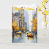 Watercolour Autumn in New York Kaart (Gele Bloem)