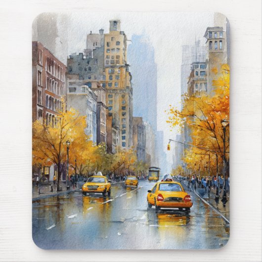 Watercolour Autumn in New York Muismat (Voorkant)