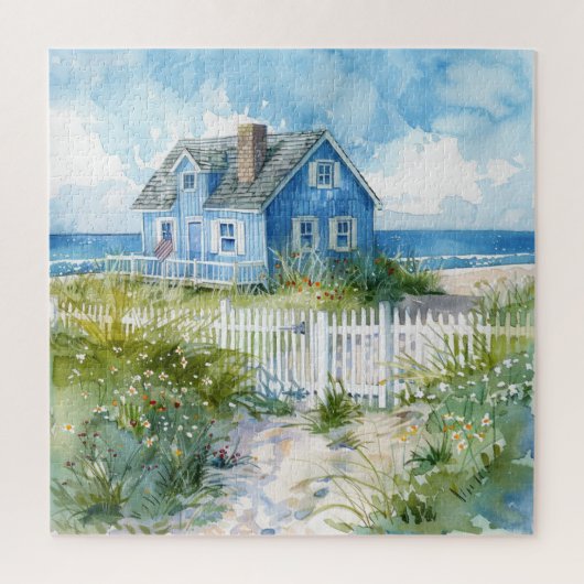 Watercolour Beach Cottage Legpuzzel (Verticaal)