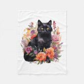 Watercolour Black Cat Fleece Deken (Voorkant)