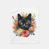 Watercolour Black Cat Fleece Deken (Voorkant)