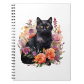 Watercolour Black Cat Notitieboek (Voorkant)