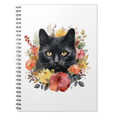 Watercolour Black Cat Notitieboek (Voorkant)