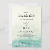 Watercolour Blauwe Ombre boho Bruiloft Save The Date (Voorkant)