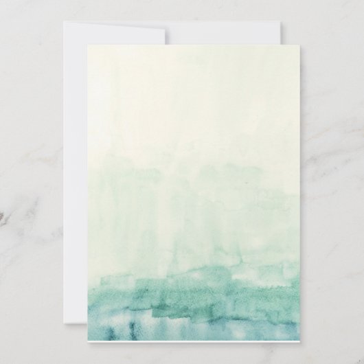Watercolour Blauwe Ombre boho Bruiloft Save The Date (Achterkant)