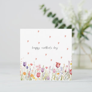 Watercolour Bloemen Moederdagkaart Feestdagenkaart