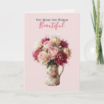 Watercolour Bloemen | Pioen Klassieke Moederdag