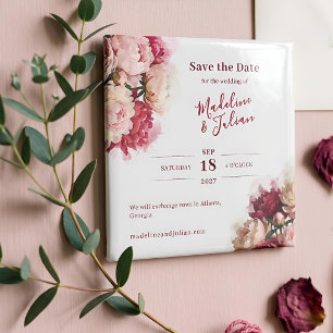 Watercolour Bloemen Pioen Opslagmagneet Magneet