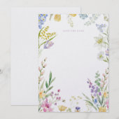 Watercolour Bloemen save the date Kaart (Voorkant / Achterkant)