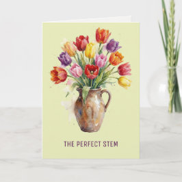 Watercolour Bloemen | Tulpen Grappige Moederdag Feestdagen Kaart
