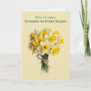 Watercolour Blooms   Narcis Klassieke Moederdag Feestdagen Kaart