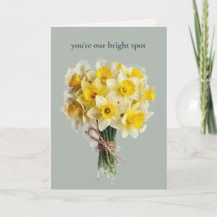 Watercolour Blooms   Narcis Moderne Moederdag Feestdagen Kaart