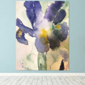 Watercolour Blue Iris Canvas Afdruk (Insitu (Houten vloer))