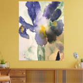 Watercolour Blue Iris Canvas Afdruk (Insitu (Woonkamer))