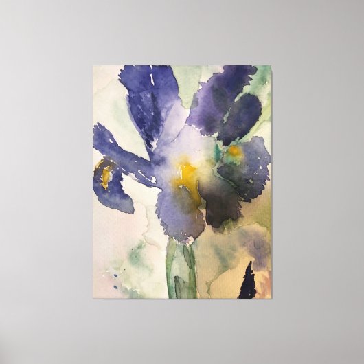 Watercolour Blue Iris Canvas Afdruk (Voorkant)