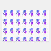 Watercolour Blue Iris Gift Wrapping Paper Sheets (Voorkant 2)