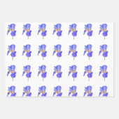Watercolour Blue Iris Gift Wrapping Paper Sheets (Voorkant)