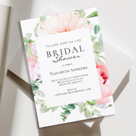 Watercolour Botanical Spring Bridal Shower Kaart