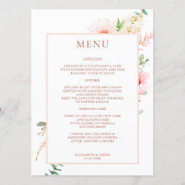 Watercolour Botanical Spring Menu
