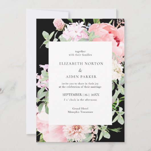 Watercolour Botanical Spring Wedding Collection Kaart (Voorkant)