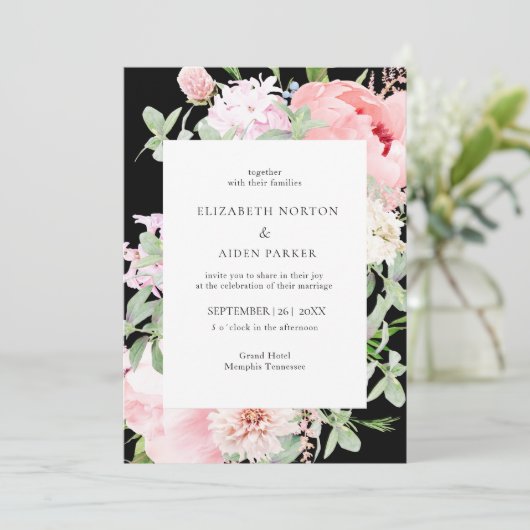Watercolour Botanical Spring Wedding Collection Kaart (Staand voorkant)