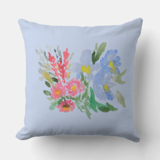Watercolour bouquet throe pillow kussen