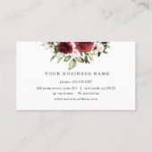 Watercolour Burgundy Roze Pruimen Bloemenframe Visitekaartje (Achterkant)