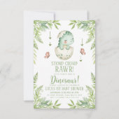 watercolour butterfly Dinosaur Baby Shower Kaart (Voorkant)