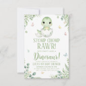 watercolour butterfly Dinosaur Baby Shower Kaart (Voorkant)