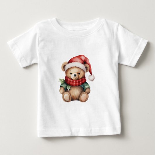 Watercolour Christmas Teddy Bear (Voorkant)