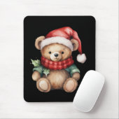 Watercolour Christmas Teddy Bear Muismat (Met muis)