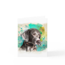 WATERCOLOUR DE KAART VAN DE WEIMARANER- NOTA MET