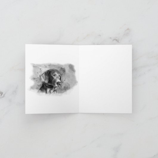 WATERCOLOUR DE KAART VAN DE WEIMARANER- NOTA MET (Binnen)