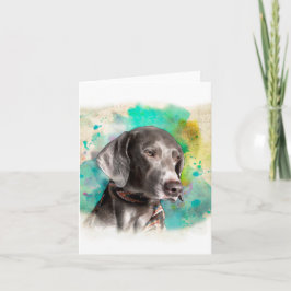 WATERCOLOUR DE KAART VAN DE WEIMARANER- NOTA MET